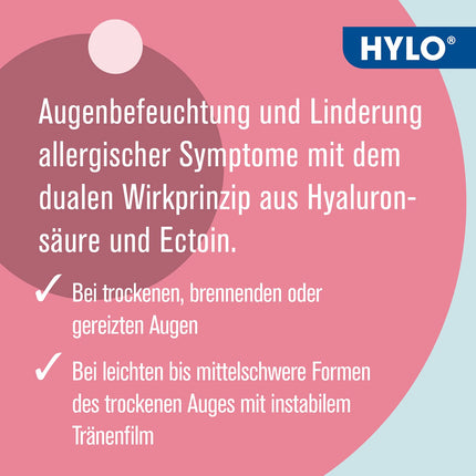 HYLO DUAL acu pilieni sausām acīm ar hialuronskābi un ektoīnu, 10 ml