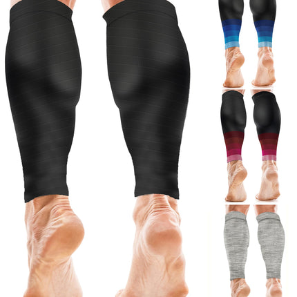 aZengear ikru atbalsts vīriešiem un sievietēm, bezpēdu ikru kompresijas zeķes apakšstilbu sāpēm un krampjiem, sporta (melnas L/XL)