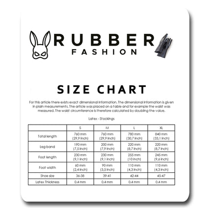 Rubberfashion lateksa zeķes ar garu, atvērtu purngalu - zeķes virs ceļiem - zeķes sievietēm un vīriešiem, melnas 0,4 mm XL/apavu izmērs: 45-47