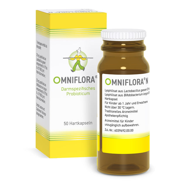 Omniflora N cietās kapsulas - kuņģa-zarnu trakta līdzeklis zarnu floras ilgtspējīgai uzlabošanai