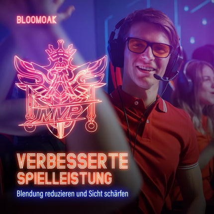 Bloomoak 99% zilās gaismas bloķējošas brilles spēļu brillēm ar pretatspīdumu un nogurumu, piemērotas ekrāniem, televizoriem