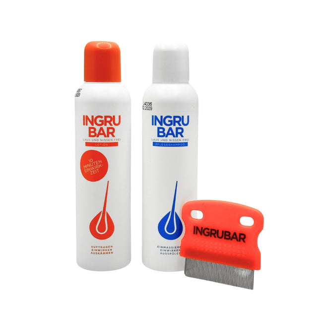 Ingrubar utu šampūns Lice&amp;Nits Free 2x150ml losjons un kopšanas šampūns - utu līdzeklis un utu ķemmes komplekts • Bez silikoniem un pesticīdiem • Augu eļļām • Vegāns - mazina niezi