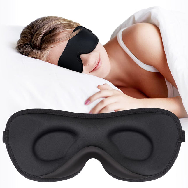Boniesun 3D miega maska ​​sānu gulētājiem, aptumšojoša acu maska ​​vīriešiem un sievietēm, īpaši plāns dizains, ērta un elpojoša valkāšanai