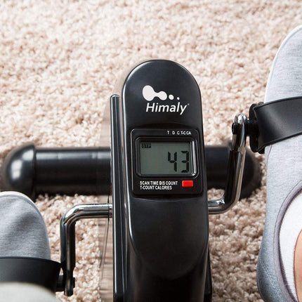 himaly mini velotrenažieris, roku un kāju trenažieris, pedāļu trenažieris senioriem un jauniešiem, izturības treniņš, dažādi pretestības līmeņi, trenēšanas ierīce mājām un birojam, melna