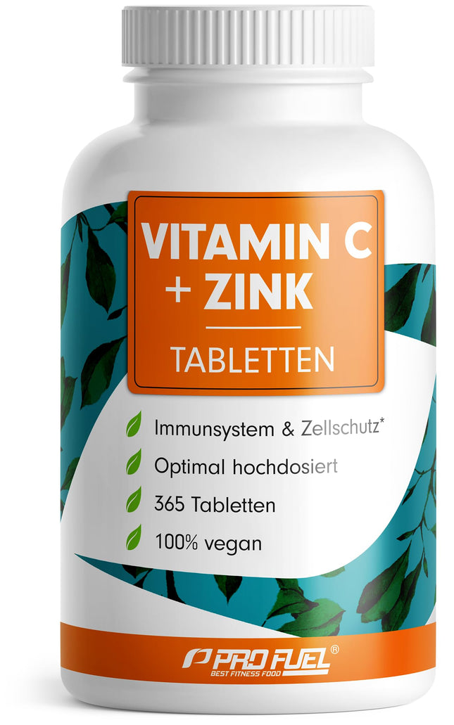 C vitamīns + cinks (365 tabletes) - optimāli augsta deva: 500 mg buferēta C vitamīna + 15 mg cinka no bioloģiski pieejamā cinka bisglicināta - imūnsistēmas un šūnu aizsardzība - laboratoriski pārbaudīts ar sertifikātu - 100% vegāns