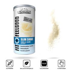 Layenberger Fit+Feelgood Slim kokteilis pulveris, ēdienreizes aizvietotājs 12 porcijām ar 214 kcal katrā (1x 396 g) - vaniļas krēms