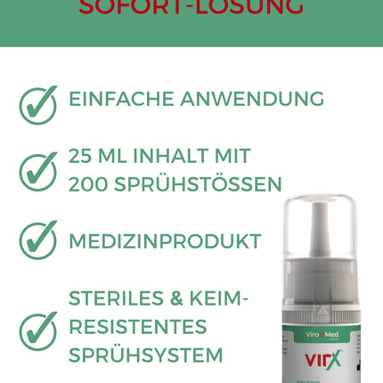VirX deguna aerosols 50 ml — Ieteicams līdz 25.07. — Atpakaļ pie ierastās dzīves ar pasaulē pirmo — VirX deguna aerosolu VirX enovid