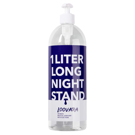 Loovara Sensitive lubrikants 1000 ml, alveja - Long Night Strength - XXL pudele, saderīga ar prezervatīviem, jutīgai ādai, pH optimizēts, dermatoloģiski pārbaudīts, dabīgas sastāvdaļas, uz ūdens bāzes