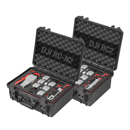 TomCase drona maciņš "Travel Edition" DJI Air 3S Fly More Combo, Standard vai DJI RC 2 kontrolierim, akumulatora uzlāde maciņā, ūdensizturīgs āra maciņš - ražots Vācijā (melns/sarkans-melns)