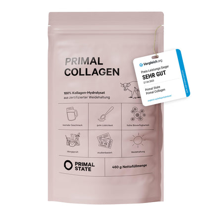 Primal State® kolagēna pulveris [460 g] - bezgaršīgs - augstākās kvalitātes kolagēna hidrolizāts - 1. un 3. tipa peptīdi - lieliska šķīdība