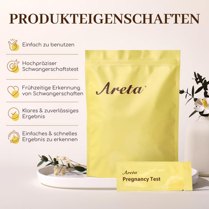 Areta 50 x grūtniecības tests agrīnai lietošanai 10 mSV/ml - jutīgs grūtniecības tests - agrīnas grūtniecības testa strēmeles ar augstu precizitāti | Uzticams īpaši agrīns grūtniecības tests