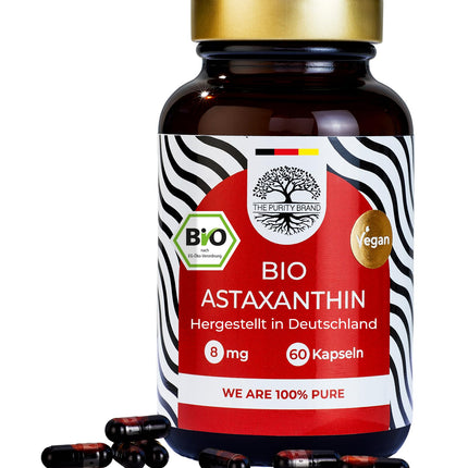 Organiskais astaksantīns 60 kapsulas - 2 mēnešu krājumi - augsta deva 8 mg - tīra viela - uztura bagātinātājs - vegāns un laboratoriski pārbaudīts - tīrības zīmols