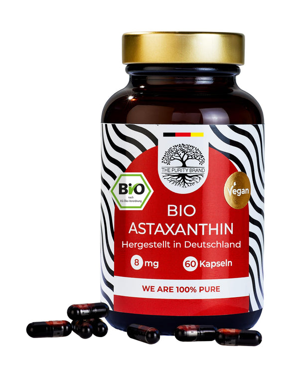 Organiskais astaksantīns 60 kapsulas - 2 mēnešu krājumi - augsta deva 8 mg - tīra viela - uztura bagātinātājs - vegāns un laboratoriski pārbaudīts - tīrības zīmols