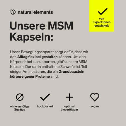 MSM kapsulas - 365 vegānas kapsulas - Laboratorijā pārbaudīts 1600 mg metilsulfonilmetāna (MSM) pulvera vienā dienas devā - Bez magnija stearāta, augsta deva un ražots Vācijā