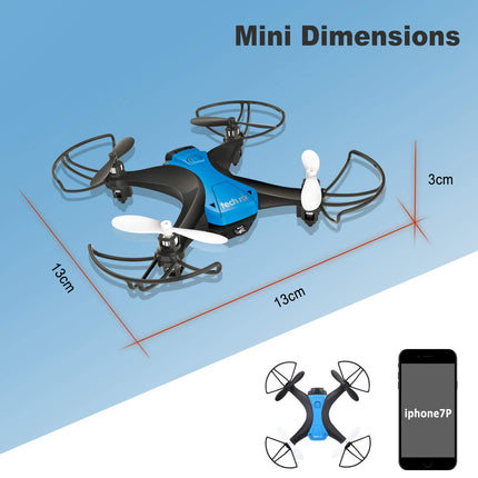 Drons iesācējiem RC mini drons ar divām baterijām 16 minūšu lidojuma laiks iekštelpās RC tālvadības drons 3D apgriešanas augstuma noturēšana RC kvadrokopters ar tālvadības pulti bērniem meitenēm, dēliem, zēniem, rotaļlietu dāvana