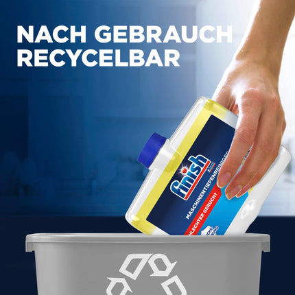 Finish Machine Deep Cleaner Citrus – šķidrs trauku mazgājamās mašīnas tīrīšanas līdzeklis pret kaļķakmeni un taukiem tīrai trauku mazgājamajai mašīnai – izdevīgs iepakojums ar 4 x 250 ml trauku mazgājamās mašīnas tīrīšanas līdzekļa ar citrona aromātu