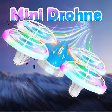 Zookao mini drons bērniem no 6+ gadu vecuma, Ziemassvētku dzimšanas dienas dāvanas bērniem. Tālvadības RC lidmašīnas mini drons bērniem un iesācējiem. Kvadrokopters ar LED gaismām.