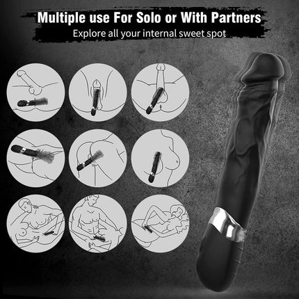 Reālistiski vibratori viņas klitoram un G punktam, silikona AV dildo vibrators ar 7 vibrācijas režīmiem, seksa rotaļlieta sievietēm, masāžas nūjiņas stimulācija, ūdensizturīgs, seksa rotaļlieta sievietēm un pāriem
