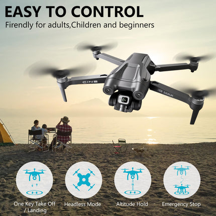 Mingfuxin GPS drons ar 4K kameru, salokāms RC kvadrokopteru drons pieaugušajiem, 5G pārraides FPV drons, salokāms RC kvadrokopters ar automātisku atgriešanos, bezsuku motors, žestu vadība