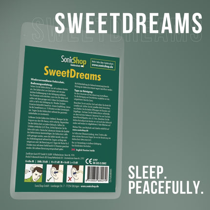 SweetDreams ausu aizbāžņi gulēšanai, īpaši mīksti – pret krākšanu – dzirdes aizsardzība – atkārtoti lietojama miega aizsardzība naktij – ausu aizbāžņi – komplektā ietilpst tīrīšanas aerosols un maciņš