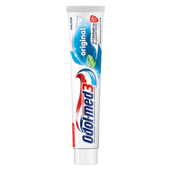 Odol-med3 zobu pasta, oriģināla, ar 3 vienā aizsardzību stipriem zobiem, veselīgām smaganām** un svaigai elpai, 75 ml zobu pasta