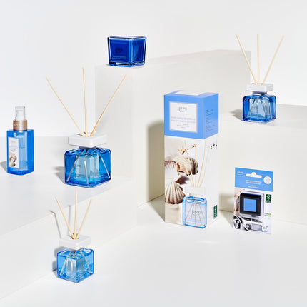 ipuro - Essentials istabas aromāts Saulains pludmales laiks 100ml | Telpas atsvaidzinātājs ar greipfrūta, citrona un baltā muskusa aromātu | Difuzors ar nūjiņām | Gaisa atsvaidzinātājs mājām