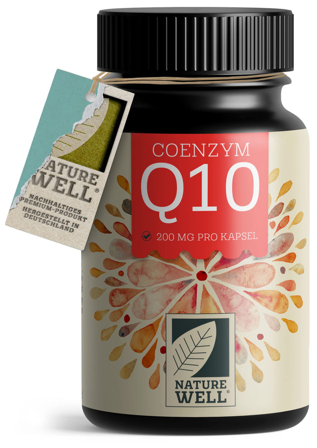 Q10 kapsulas ar lielu devu 120x ar 200 mg koenzīma Q10 vienā kapsulā, augstas kvalitātes vegānisks koenzīms Q10 no fermentācijas, bez nevēlamām piedevām, piegādā 4 mēnešus - NatureWell
