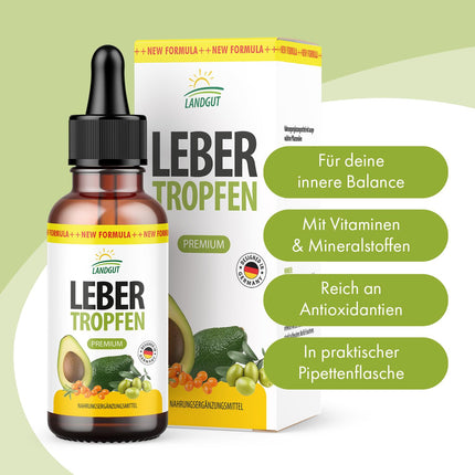 Landgut Leber pilieni | pagatavots no tīrām augu eļļām | piemērots sievietēm un vīriešiem | 30 ml saturs vienā pudelē 1x