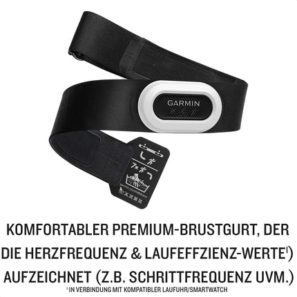 Garmin HRM-Pro Plus – krūšu siksna sirdsdarbības ātruma un skriešanas efektivitātes vērtību, piemēram, kadences un zemes kontakta laika, reģistrēšanai, skrejceliņš, ANT+ un Bluetooth tehnoloģija