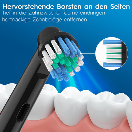12 rezerves birstes galviņas OralB Vitality Pro, Genius X, Pro Pro Series 3 Plus, Pro 3 elektriskajai zobu birstei, zobu birstes galviņa saderīga ar Braun OralB, precīzās rezerves birstes galviņas melnas, ražotājs HSYTEK