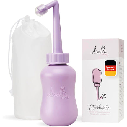 Livella | Intīmā duša violetā krāsā (400 ml) – Izstrādāts Vācijā – Maigai un higiēniskai intīmās zonas tīrīšanai – Uzlabota labsajūta pēcdzemdību periodā – Ideāli piemērots kā ceļojumu bidē un dušas kapsula