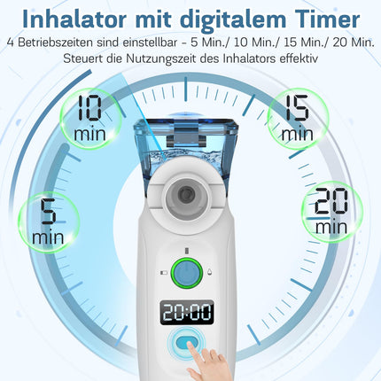 Nigecue inhalatora pārnēsājama smidzinātāja komplekts zema trokšņa līmeņa inhalatora smidzinātājs ar iemuti un masku bērniem un pieaugušajiem, uzlādējams ar USB