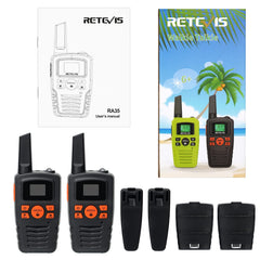 Retevis RA635 rācija, liela darbības rādiusa PMR446 rācija pieaugušajiem, bērniem, 16 kanāli, CTCSS/DCS, VOX, LED lukturītis, bezmaksas dāvanas Lieldienu slēpošanai, āra aktivitātēm