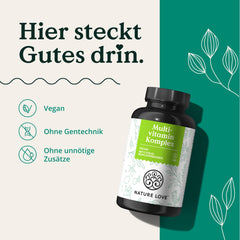 Multivitamīnu komplekss – 180 vegānas kapsulas – vitamīni AZ un minerālvielas – ar zaļās tējas ekstraktu un citrusaugļu bioflavonoīdiem – augsta deva un bioaktīvās formas – laboratoriski pārbaudīts, bez nevajadzīgām piedevām