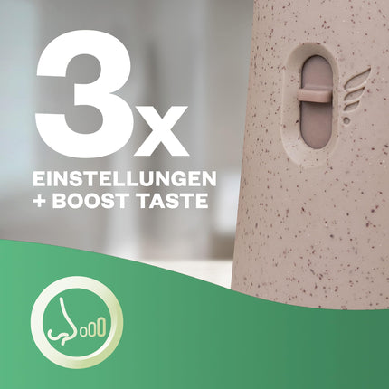 Air Wick Active Fresh – Sākuma komplekts – Bez aerosola, automātiskais gaisa atsvaidzinātājs – istabas aromāts ar jasmīna ziedu – 2 x 228 ml uzpildes + ierīce