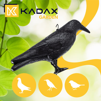 KADAX Black Raven, baložu atbaidītājs un baložu atbaidītājs no plastmasas, putnu atbaidītājs, dabiska kaitēkļu apkarošana, aizsardzība pret kaitinošiem putniem