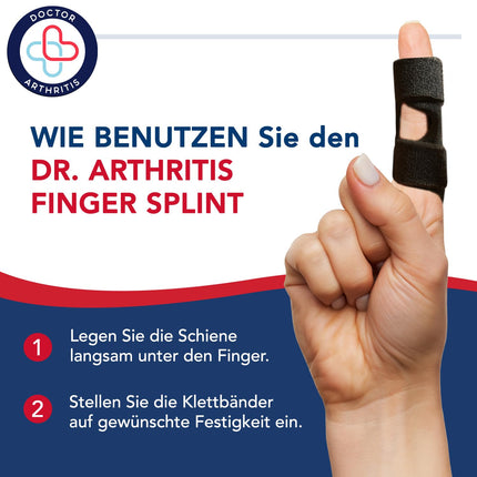 Dr. artrīta ārsta izstrādāta pirkstu ortoze, pirkstu šina mazajam pirkstiņam/vidējam pirkstam/rādītājpirkstam, pirkstu aizsardzība traumu gadījumā ar ortozēm un šinām, melna, S/M, viens izmērs