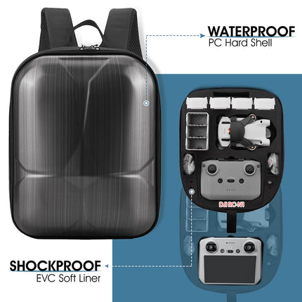 Kethvoz Mini 3 Pro somas transportēšanas soma, cieta mugursoma DJI Mini 3 Pro Fly More komplekta dronu piederumu pārnēsāšanai, ūdensizturīga DJI RC transportēšanas somas pārnēsāšanai