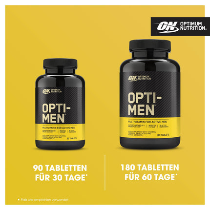 Optimum Nutrition Opti-Men multivitamīnu uztura bagātinātājs vīriešiem ar D vitamīnu, C vitamīnu, B6 vitamīnu un aminoskābēm, bez garšas, 60 porcijas, 180 kapsulas
