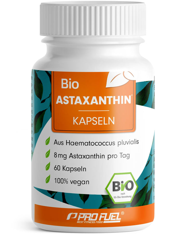 ORGANISKAS Astaksantīna kapsulas 60x - Astaksantīns augstā devā un organisks - 8 mg astaksantīna vienā kapsulā - Algamo® Premium Astaksantīns no asinsaļģēm (Haematococcus pluvialis) - laboratorijā pārbaudīts ar sertifikātu