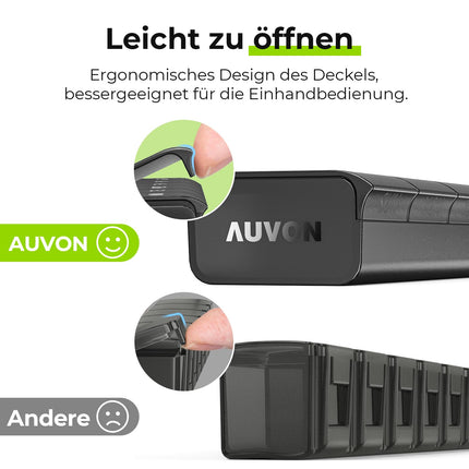 AUVON 7 dienu tablešu kastīte, tablešu organizators ar uzlabotu atvērtu dizainu, zāļu kastīte vācu valodā, pārnēsājama tablešu kastīte bez BPA medikamentiem, vitamīniem, zivju eļļai, uztura bagātinātājiem utt.