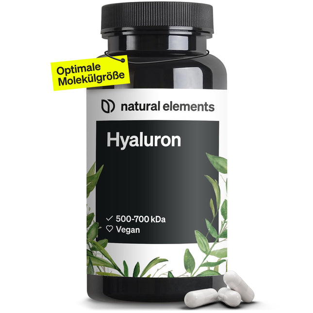 Vegānu hialuronskābe – 500 mg hialuronskābes/kapsulā – 90 kapsulas 3 mēnešiem – 500–700 kDa – augsta deva, bez piedevām – ražots Vācijā un laboratoriski pārbaudīts