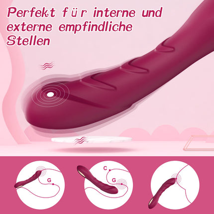 Silikona G-punkta vibrators seksa rotaļlietu vibratori viņas klitoram, kluss, reālistisks dildo anālais vibrators sievietēm un pāriem ar 12 vibrācijas režīmiem (sarkanvīna krāsā)
