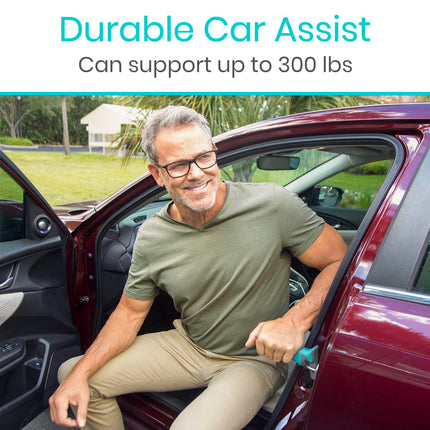 Vive Auto Assistant — transportlīdzekļa palīgrīks — stāvošs mobilitātes palīglīdzeklis vecāka gadagājuma cilvēkiem — drošības durvju rokturis AutoCane — pārnēsājams satvērējs senioriem un cilvēkiem ar invaliditāti, zilganzaļš