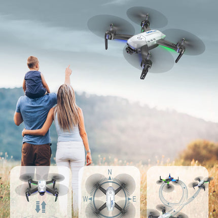 Wipkviey T6 drons ar 1080p kameru, RC kvadrokopters iesācējiem, WiFi FPV drons ar 2 baterijām, gravitācijas sensors, apgriešanas režīms, pacelšanās/nosēšanās ar vienu pogu, atgriešanās ar vienu pogu, bezgalvas režīms