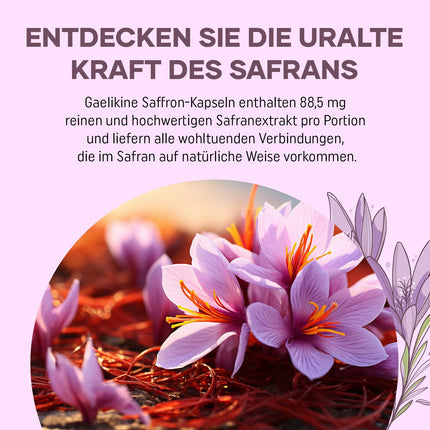 Liposomu safrāns 88,5 mg - safrāna ekstrakta kapsulas, 100% tīrs, augstas devas safrāns - augstākās kvalitātes safrāns vīriešiem un sievietēm, 60 kapsulas, 2 mēnešu krājums