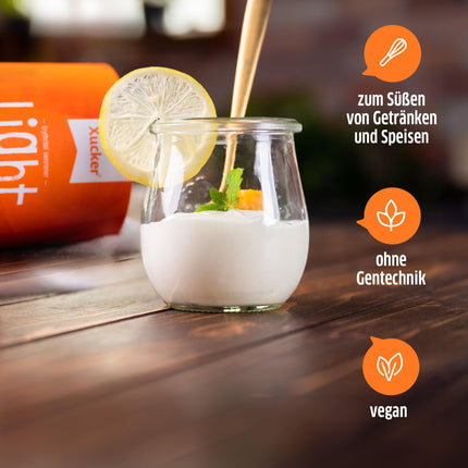 Xucker Light Erythritol 1kg bundža - bezkaloriju granulēts cukura aizstājējs kā vegāniska un zobiem draudzīga cukura alternatīva | bez cukura 0 kcal 100% salds
