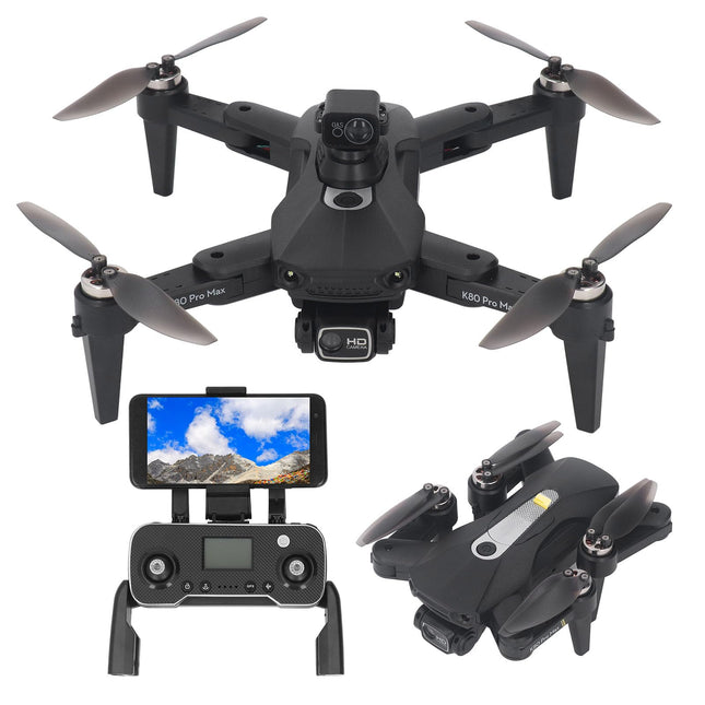 Drons ar kameru, salokāmi HD FPV droni ar 8K dubulto kameru bērniem un pieaugušajiem, RC kvadrokopters, WiFi FPV tiešraides video atbalsts, 800 M WiFi HD pārraide,