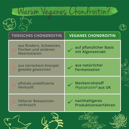 Glikozamīna hondroitīna komplekss Vegavero® | 100% vegāns | Ar MSM, fitodroitīnu®, velna naglu, C vitamīnu, cinku | Locītavām un kauliem* | 180 kapsulas | Bez piedevām | Vācu produkcija