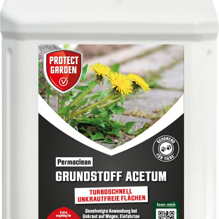 PROTECT GARDEN Permaclean bāze Acetum, turbo ātra nezāļu iznīcināšana no celiņiem, laukumiem un terasēm, 5 litru tvertne
